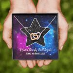 Custom Valentine Gifts Star Map Constellation Necklace Under This Sky It All Began Interlocking Hearts Pendant Necklace