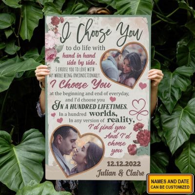 Personalized Photo I Choose You Canvas Prints - Gift For Him Her Couples Wedding Anniversary Wall Art