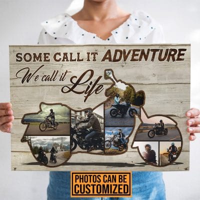 Alternative view of Personalized Photo Some Call It Adventure We Call It Life Motorcycle Framed Canvas Prints - Unframed Poster
