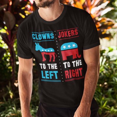 Alternative view of Clowns To The Left Jokers To The Right Democrat Donkey Funny Biden Unisex T-Shirt