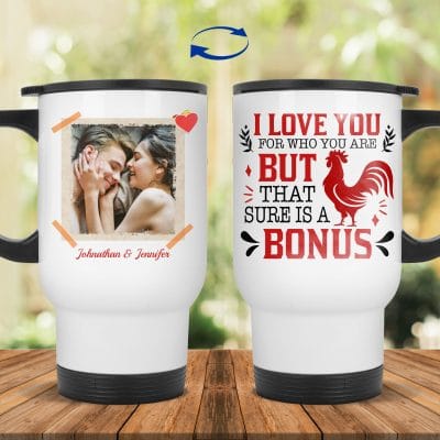 14 oz. White Travel Mug