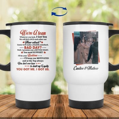 14 oz. White Travel Mug