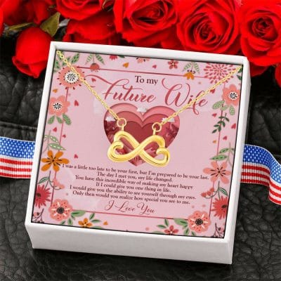 Alternative view of To My Future Wife I Was A Little Too Late To Be Your First Infinity Heart Pendant Necklace - Valentines Gifts