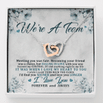 We're a Team Meeting You Was Fate Love You Forever Interlocking Hearts Pendant Necklace - Interlocking Hearts Necklace