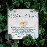 We're a Team Meeting You Was Fate Love You Forever Interlocking Hearts Pendant Necklace