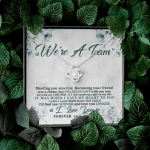 We're a Team Meeting You Was Fate Love You Forever Love Knot Pendant Necklace