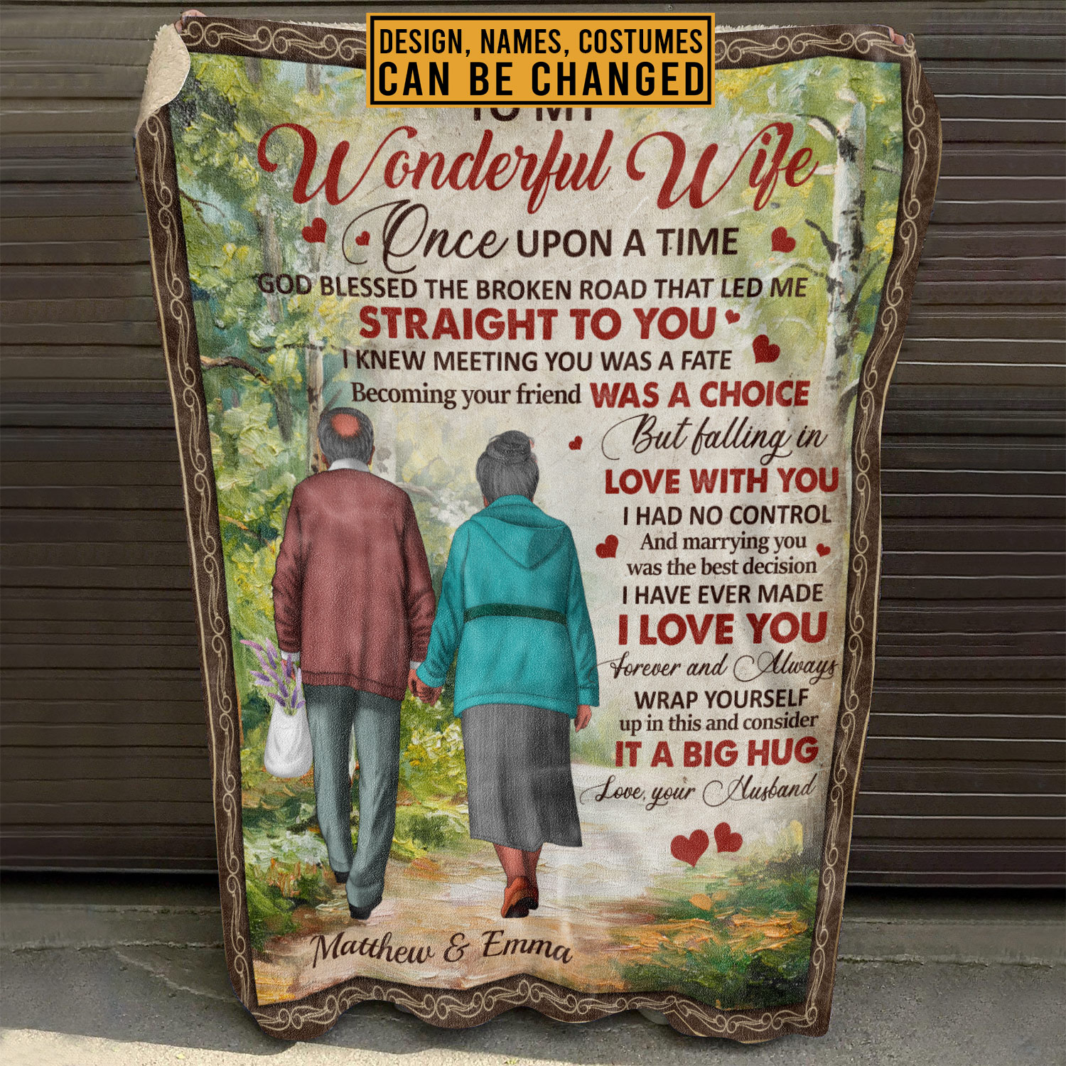 7VT. To My Wonderful Wife Once Upon Old Couple blanket mk5
