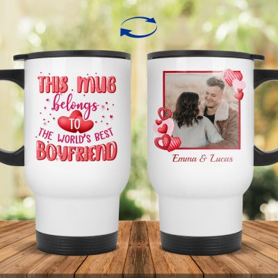 14 oz. White Travel Mug