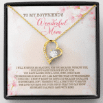 To My Boyfriend's Wonderful Mom I Will Forever Be Grateful For You Forever Love Pendant Necklace - Forever Love Necklace (18K Yellow Gold)