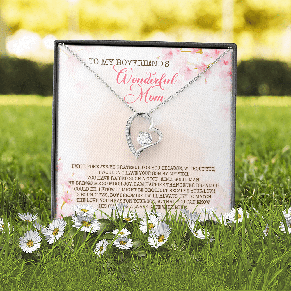 To My Boyfriend's Wonderful Mom I Will Forever Be Grateful For You Forever Love Pendant Necklace