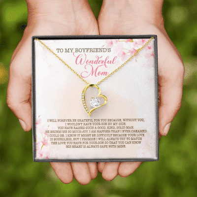 To My Boyfriend's Wonderful Mom I Will Forever Be Grateful For You Forever Love Pendant Necklace