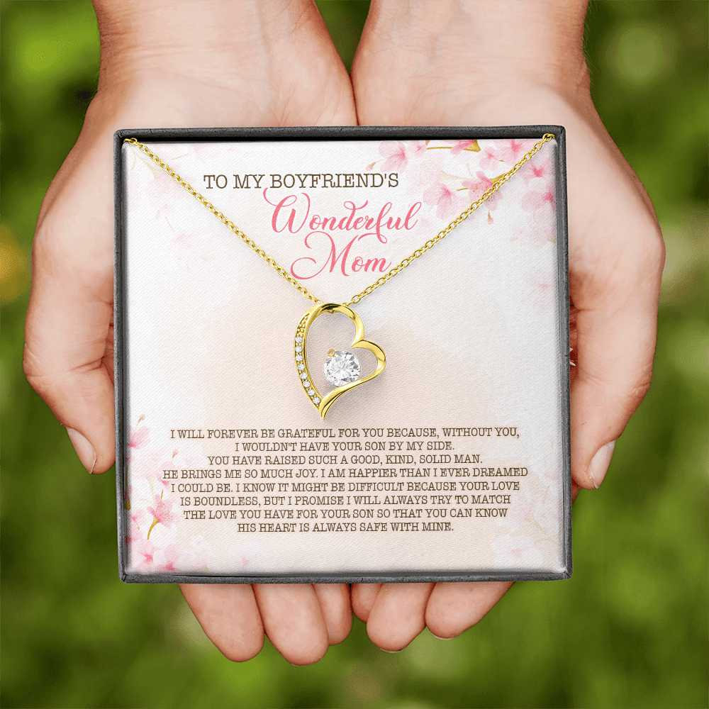 To My Boyfriend's Wonderful Mom I Will Forever Be Grateful For You Forever Love Pendant Necklace