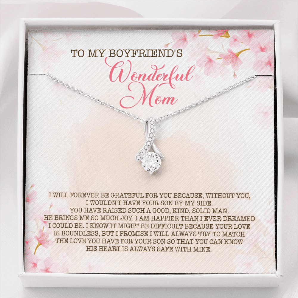 To My Boyfriend's Wonderful Mom I Will Forever Be Grateful For You Alluring Beauty Necklace - Alluring Beauty Necklace