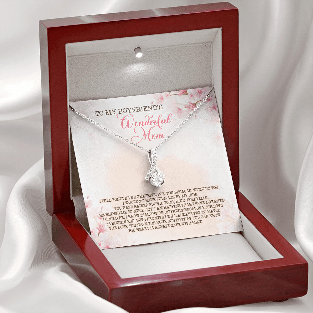 To My Boyfriend's Wonderful Mom I Will Forever Be Grateful For You Alluring Beauty Necklace