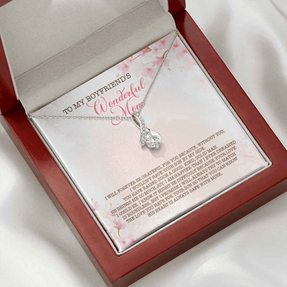 To My Boyfriend's Wonderful Mom I Will Forever Be Grateful For You Alluring Beauty Necklace