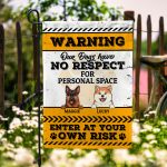 3O. Warning Our Dogs_Sample Design 2 Garden Flag Mockup 6