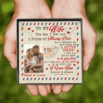 Custom Photo To My Wife The Day I Met You I Found My Missing Piece Personalized Interlocking Hearts Necklace