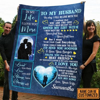 Alternative view of Personalized To My Husband The Day I Fell In Love With You I Realized That You Are The One Blanket - Sherpa Blanket