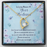 In Loving Memory Of Your Husband Forever Love Pendant Necklace - Husband Memorial Necklace - Forever Love Necklace (18K Yellow Gold)