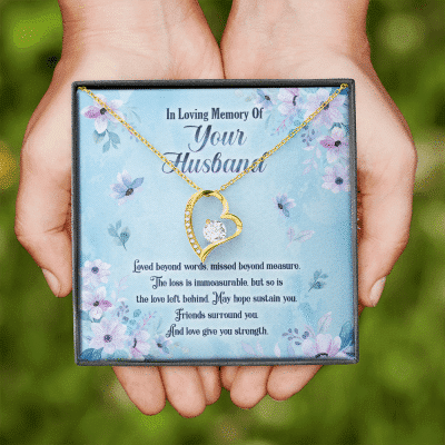 In Loving Memory Of Your Husband Forever Love Pendant Necklace - Husband Memorial Necklace