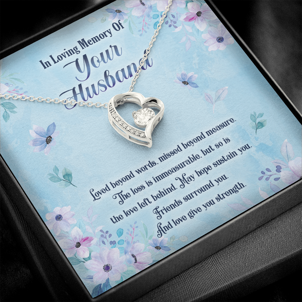 In Loving Memory Of Your Husband Forever Love Pendant Necklace - Husband Memorial Necklace