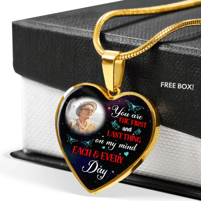 Personalized Photo The First And Last Thing Heart Pendant Necklace - Memorial Necklace