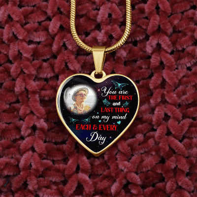 Personalized Photo The First And Last Thing Heart Pendant Necklace - Memorial Necklace