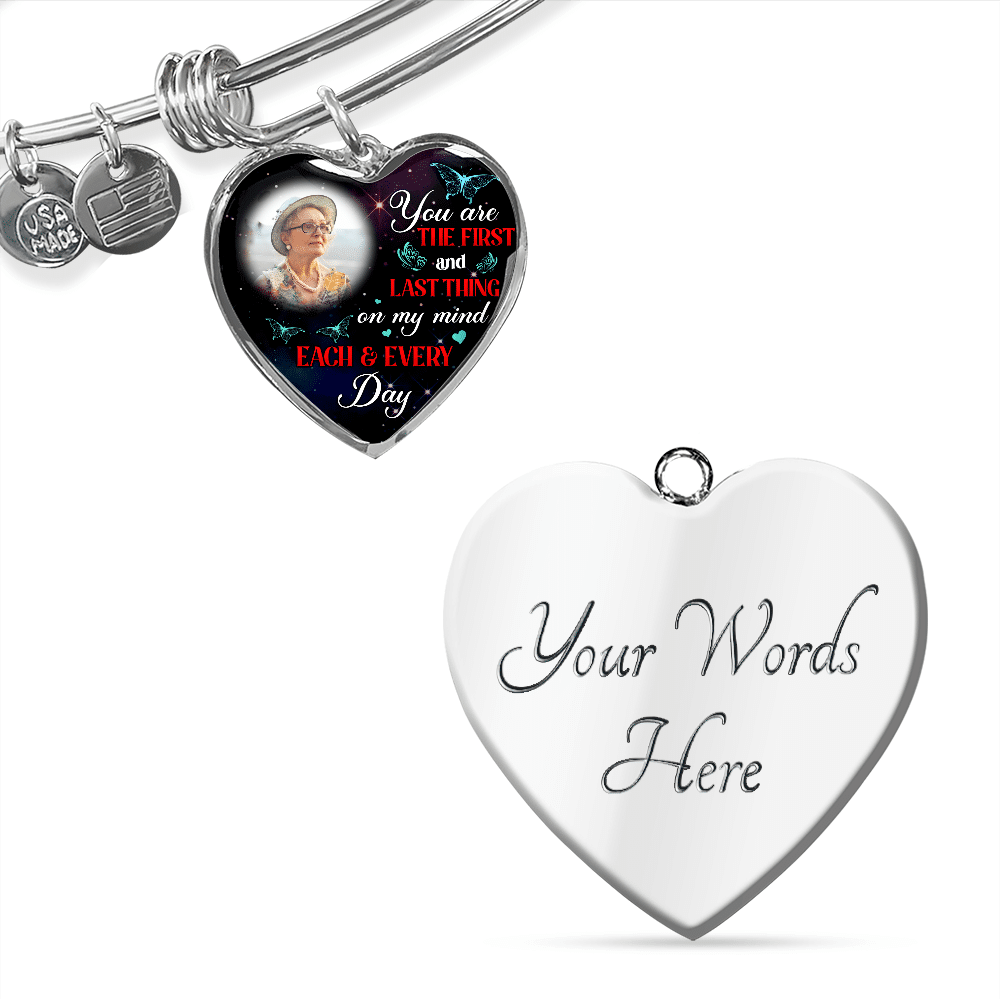 Personalized Photo The First And Last Thing Heart Pendant Necklace - Memorial Necklace Personalized Photo The First And Last Thing Heart Pendant Necklace - Memorial Necklace
