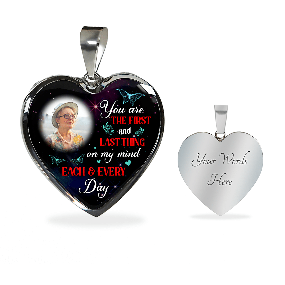 Personalized Photo The First And Last Thing Heart Pendant Necklace - Memorial Necklace Personalized Photo The First And Last Thing Heart Pendant Necklace - Memorial Necklace