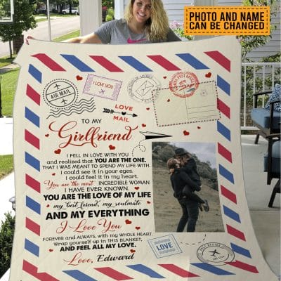 Alternative view of Custom Photo Blanket Valentines Gifts For Her To My Girlfriend I Fell in Love With You and Realized that Fleece Blanket - Mink Blanket