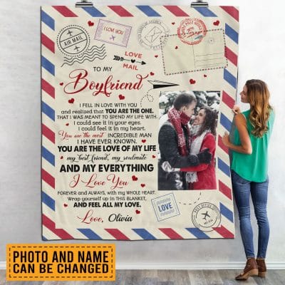 Alternative view of Custom Photo Blanket Valentines Gifts For Him To My Boyfriend I Fell in Love With You and Realized that Fleece Blanket - Mink Blanket