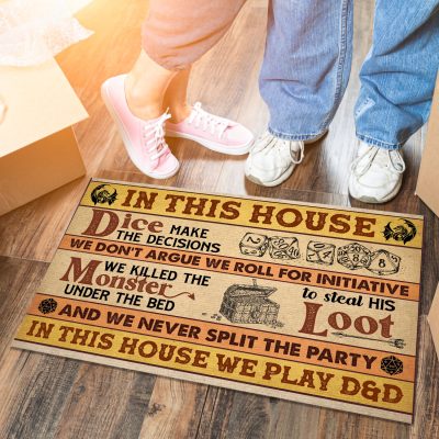 Alternative view of In This House Dice Make The Decisions We Don't Argue We Roll For Initiative DND House Doormat - Outdoor Indoor Doormat