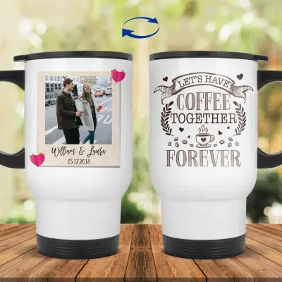 14 oz. White Travel Mug