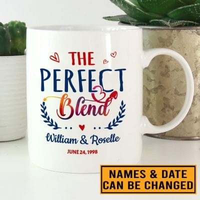 Personalized Couple Mugs The Perfect Blend Valentine's Day Coffee Mug - Beer Stein - Water Bottle