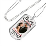 Custom Photo God Blessed The Broken Road Anniversary Dog Tag Pendant Necklace - Personalized Couple Necklace