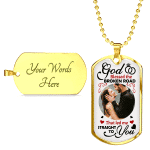 Custom Photo God Blessed The Broken Road Anniversary Dog Tag Pendant Necklace - Personalized Couple Necklace