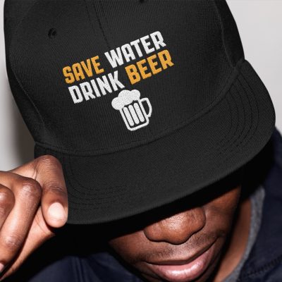 Save Water Drink Beer Funny Drinking Beer Twill Cap - Snapback Hat