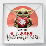 Personalized Baby Yoda One For Me Love Knot Necklace - Valentines Day Gifts For Her Girlfriend Wife - Love Knot Necklace