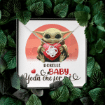 Personalized Baby Yoda One For Me Love Knot Necklace - Valentines Day Gifts For Her Girlfriend Wife