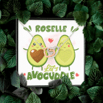 Personalized Let's Avocuddle Avocado Couple Girlfriend Wife Valentines Interlocking Hearts Pendant Necklace