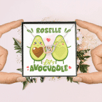 Personalized Let's Avocuddle Avocado Couple Girlfriend Wife Valentines Interlocking Hearts Pendant Necklace