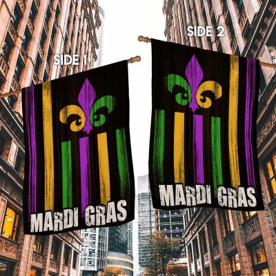 Alternative view of Mardi Gras Vintage American Flag Carnival Party Outdoor Indoor Decorative Garden Flag - House Flag - Wall Flag