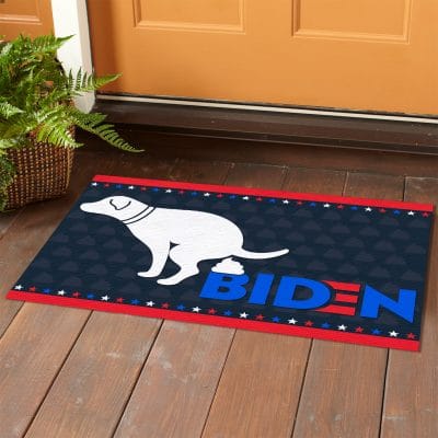 Alternative view of Dog Poop On Biden Outdoor Indoor Doormat - Funny Puppy Poop On Biden Door Mat - Anti Biden Political Doormat