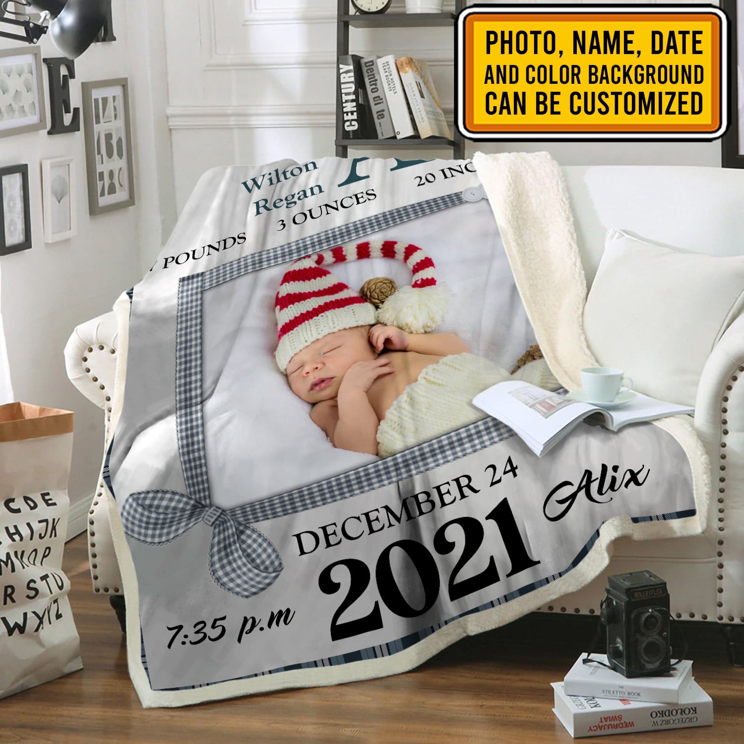 1. Baby Birth Blanket Mockup 1