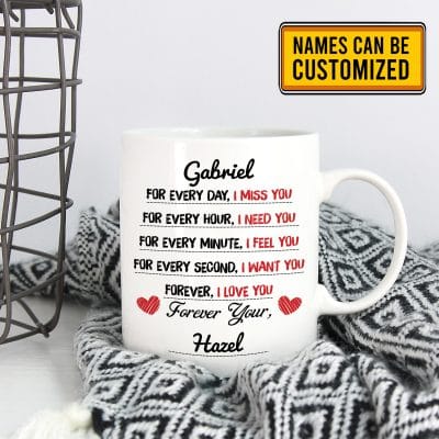 Personalized For Every Day I Miss For Every Hour I Need Boyfriend Coffee Mug - Travel Bottle