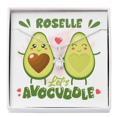Personalized Let's Avocuddle Avocado Couples Girlfriends Wife Valentines Day Alluring Beauty Necklace