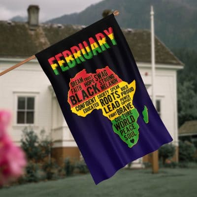 February Black History Month Africa Map Outdoor Indoor Decorative Garden Flag - House Flag - Wall Flag