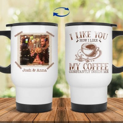 14 oz. White Travel Mug