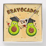 Bravocado Avocado Graduation Graduate Interlocking Hearts Pendant Necklace - College High School Jewelry Gift - Interlocking Hearts Necklace