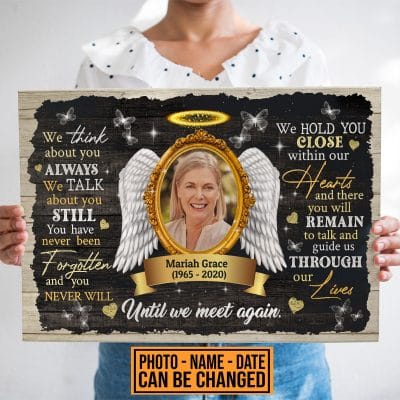 Alternative view of Personalized Photo We Think About You Always We Talk About You Still Memorial Canvas Prints - Unframed Poster